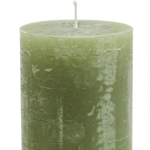 položky Jednofarebné sviečky olivovozelené stĺpové sviečky 70×120mm 4ks