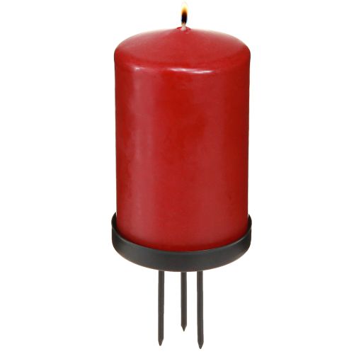 Floristik24 Svietnik na adventný veniec kovový matný čierny Ø8cm 4 ks