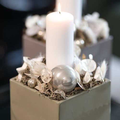 Zelený kockový kvetináč, 22 cm, s vyvýšeným stojanom | Floristik24.sk