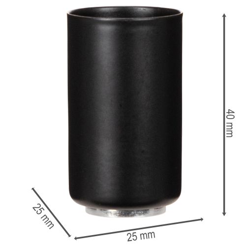 Okrúhly magnetický svietnik, matný čierny, pre kužeľovité sviečky s priemerom 25 mm, 4 kusy | Floristik24.sk