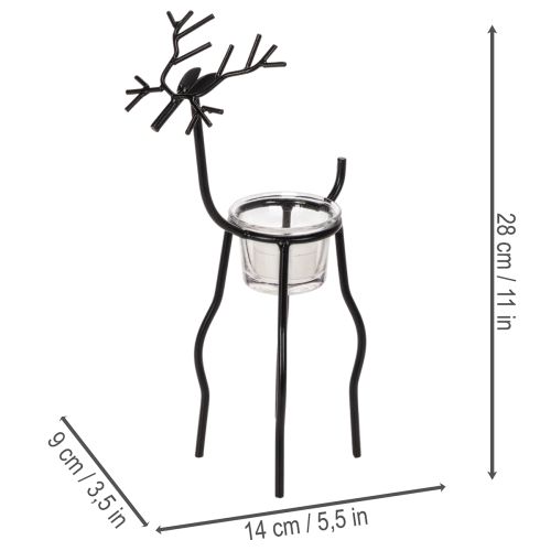Svietnik so sobíkom a sklenenou čajovou sviečkou, 28 cm | Floristik24.sk