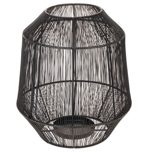 Čierny svietnik, dekoratívny lampáš, drôtený košík, Ø24cm, V28cm | Floristik24.sk