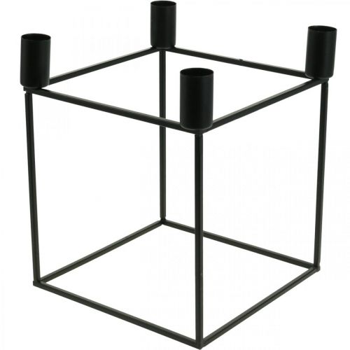 Floristik24 Svietnik Black Cube Metal Stick Svietnik 18cm