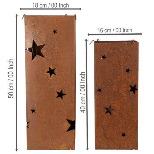 položky Vianočné svietniky, rustikálny vzhľad, výška 40/50 cm, sada 2 kusov