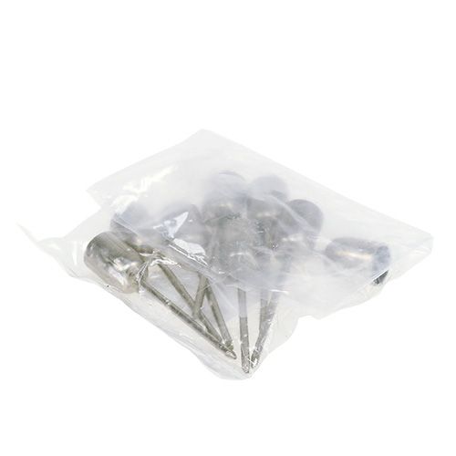 Floristik24 Svietnik na stromček sviečka strieborný Ø1,2cm V7cm 8 kusov