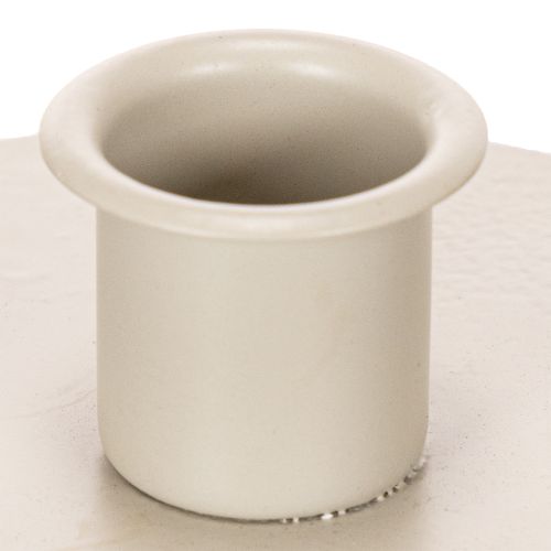 Okrúhle krémové svietniky na kužeľovité sviečky, dekorácia na stôl, 10 cm, 2 kusy | Floristik24.sk
