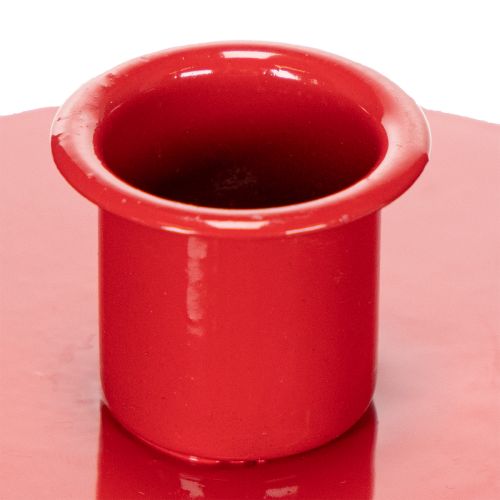 Kompaktné červené kovové svietniky na kužeľovité sviečky s priemerom 10 cm, 2 kusy | Floristik24.sk