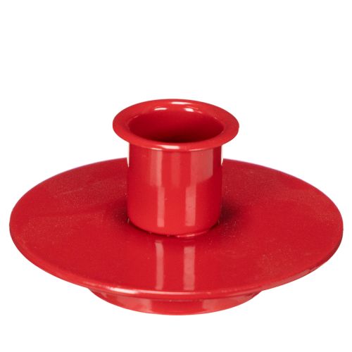 Malé červené svietniky na kužeľovité sviečky s priemerom 8 cm, 3 kusy