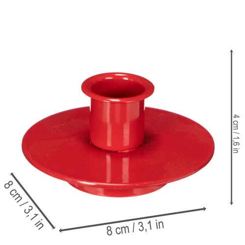 Malé červené svietniky na kužeľovité sviečky s priemerom 8 cm, 3 kusy | Floristik24.sk