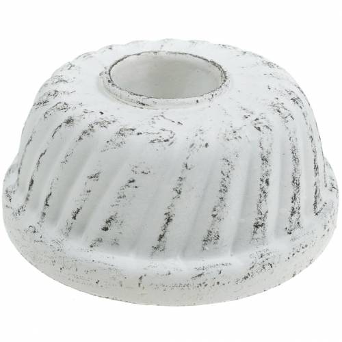 Floristik24 Svietnik na plech na pečenie torty Bundt Shabby Chic biely Ø7,2 cm V3 cm 2 ks