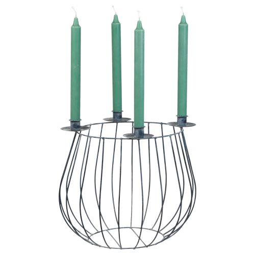 položky Kovový držiak na sviečky sivý sieťovaný kôš Ø25/10,5 cm sada 2 ks