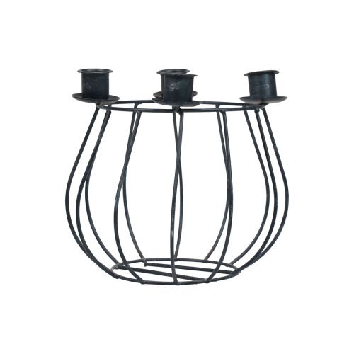 položky Svietnik kovový sivý sieťovaný košík Adventný veniec Ø14cm