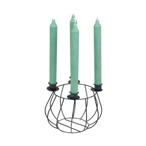 položky Svietnik kovový sivý sieťovaný košík Adventný veniec Ø14cm