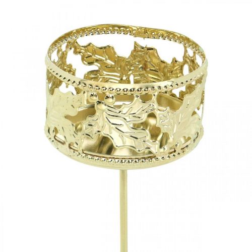 Svietnik na čajovú sviečku na nalepenie, adventná dekorácia, svietnik cezmína dekor zlatá Ø5,5cm 4ks