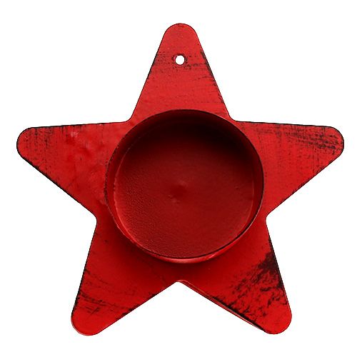položky Svietnik v tvare hviezdy na čajovú sviečku 10x7cm červený