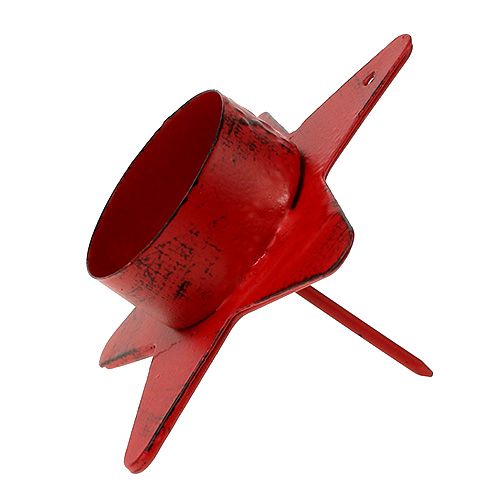 Floristik24 Svietnik v tvare hviezdy na čajovú sviečku 10x7cm červený