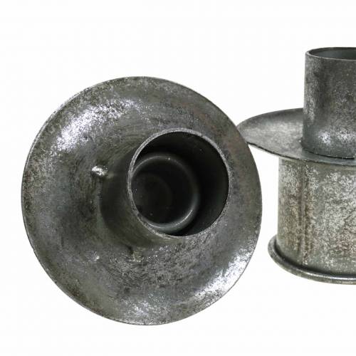 položky Stupňovitý set svietnikov strieborný starožitný Ø9,5–10,5cm V7–14cm 4ks