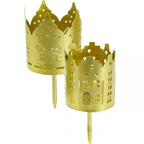 položky Svietnik mestský zlatý svietnik na čajovú sviečku kovový Ø6,5cm 4ks
