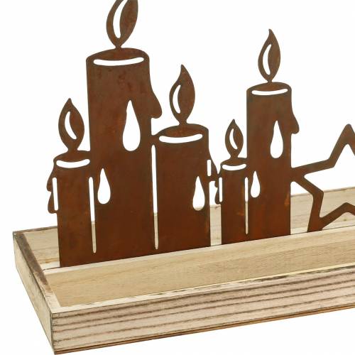 položky Drevený podnos sviečky silueta patina 50cm × 17cm
