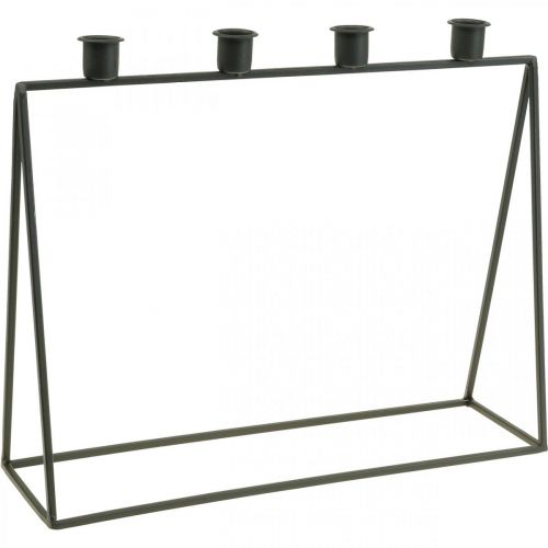 Floristik24 Svietnik Čierny Svietnik adventný veniec L38cm V31cm