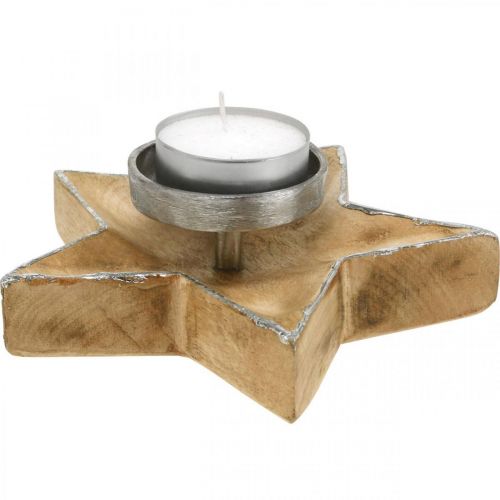 položky Svietnik, dekorácia na stôl vianočný, svietnik hviezda V7cm Ø20cm/6,5cm