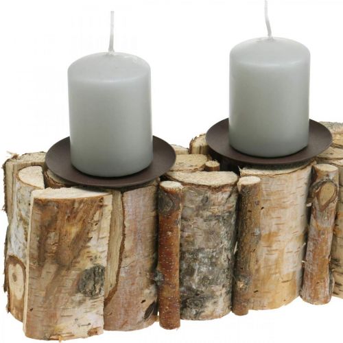 položky Dekorácia na stôl Adventný brezový svietnik drevo 45×8cm V9cm