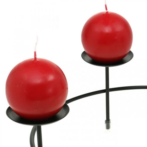 položky Svietnik na 4 sviečky čierna kovová dekorácia na stôl Ø23,5cm 2ks