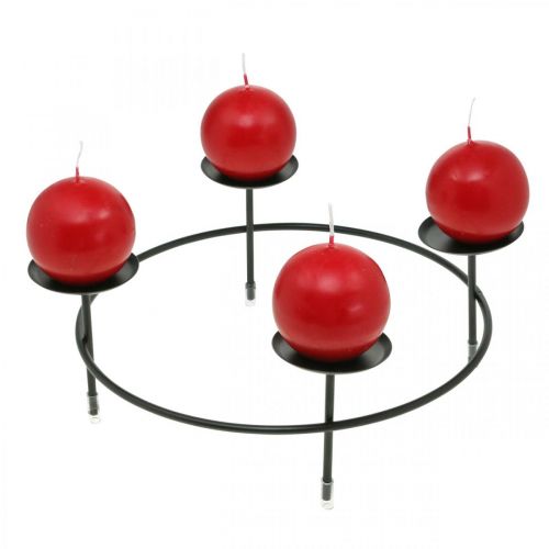 položky Svietnik na 4 sviečky čierna kovová dekorácia na stôl Ø23,5cm 2ks