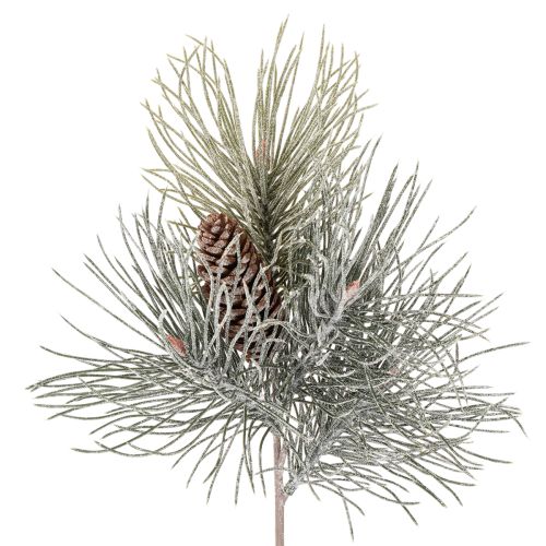 Umelá borovicová vetvička so šiškami, zimná, 40 cm kúpiť | Floristik24.sk