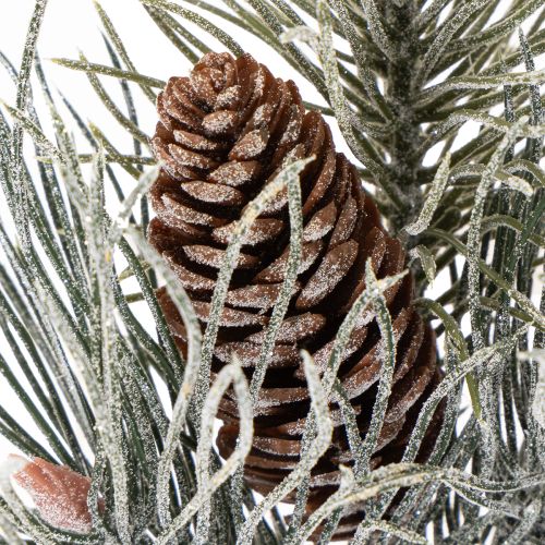 Umelá borovicová vetvička so šiškami, zimná, 40 cm | Floristik24.sk