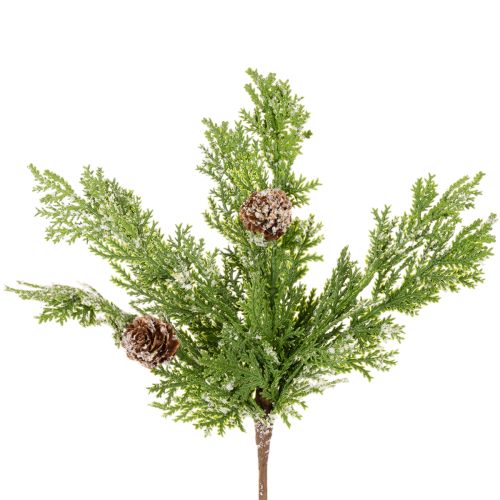 Umelý borovicový konár so šiškami, pokrytý snehom, 28 cm, 6 kusov kúpiť | Floristik24.sk