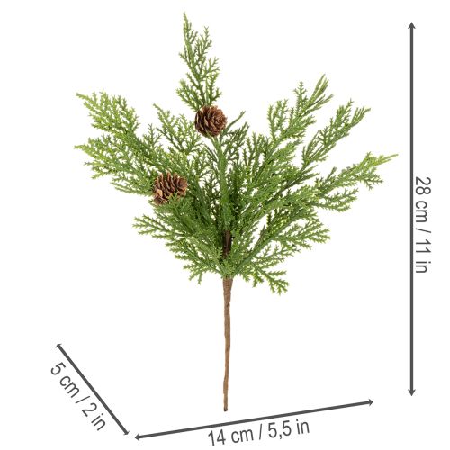 Umelý borovicový konár so šiškami, 28 cm, 6 kusov | Floristik24.sk