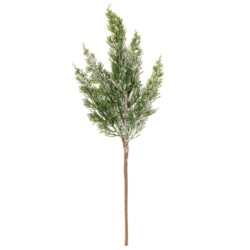 Umelo zasnežená borovicová vetvička na kvetinové aranžmány a adventné dekorácie, 40 cm, 3 kusy | Floristik24.sk
