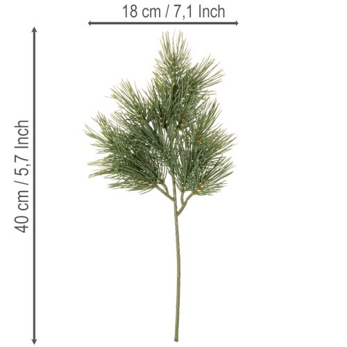 Umelý borovicový konár na zimnú dekoráciu, 40 cm, 4 kusy | Floristik24.sk