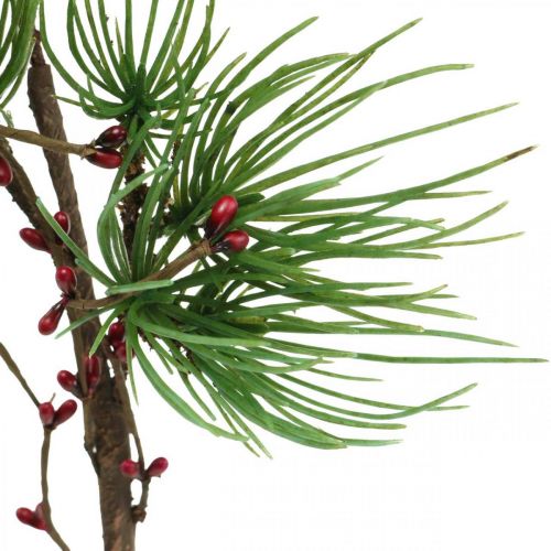 položky Umelá borovicová vetvička s bobuľami zelená, červená 58cm