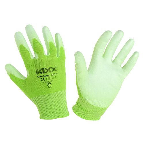 Floristik24 Záhradné rukavice Kixx veľkosť 7 svetlo zelené, limetkové