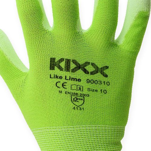 položky Záhradné rukavice Kixx svetlo zelené, limetková veľkosť 10