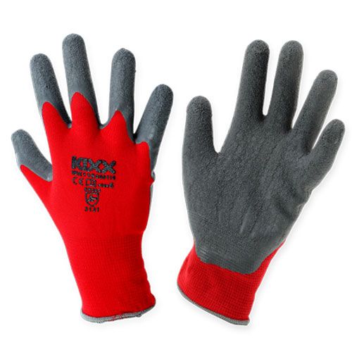 Kixx nylonové záhradné rukavice veľkosť 11 červená, šedá
