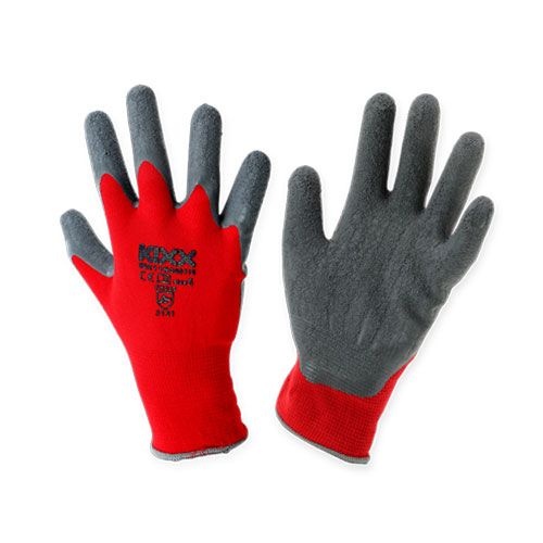 Floristik24 Kixx nylonové záhradné rukavice veľkosť 8 červené, šedé