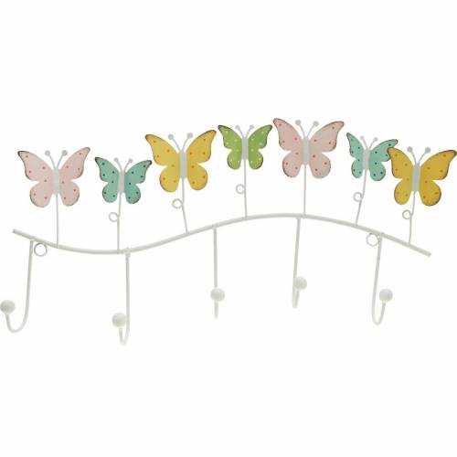 Floristik24 Jarná dekorácia, háčikový pás s motýlikmi, kovová dekorácia, ozdobná skriňa 36cm