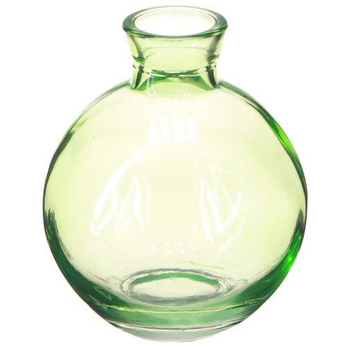 položky Malé sklenené vázy, cibuľovité mini vázy, zelené, Ø7,5 cm, V9 cm, 6 kusov