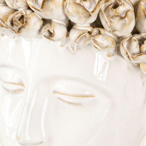 položky Váza na hlavu Keramická váza s ružami Biela Hnedá Ø19cm V2,5cm