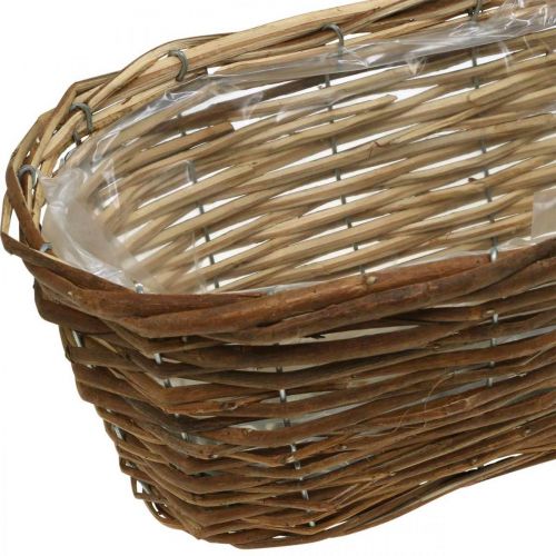 Floristik24 Košík miska, kvetináč, drevený kôš na sadenie natural L41cm H13,5