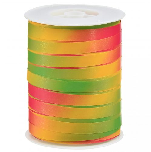 Floristik24 Curlingová stuha farebná gradientná darčeková stuha zelená, žltá, ružová 10mm 250m