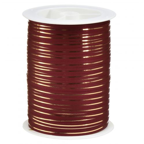 položky Curlingová stuha darčeková stuha červená so zlatými prúžkami 5mm 250m