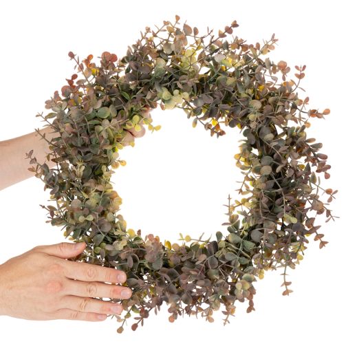 Veniec z umelého eukalyptu, jesenná dekorácia, okrúhly, 45 cm | Floristik24.sk
