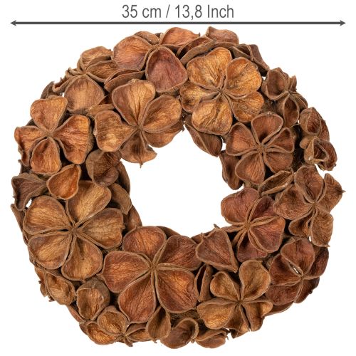 Veniec zo sušeného lotosu, dekoratívny veniec na dvere, 35 cm | Floristik24.sk