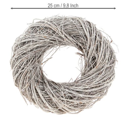 položky Veniec Brest Biely Dekoračný veniec Biely prírodný veniec Ø25cm