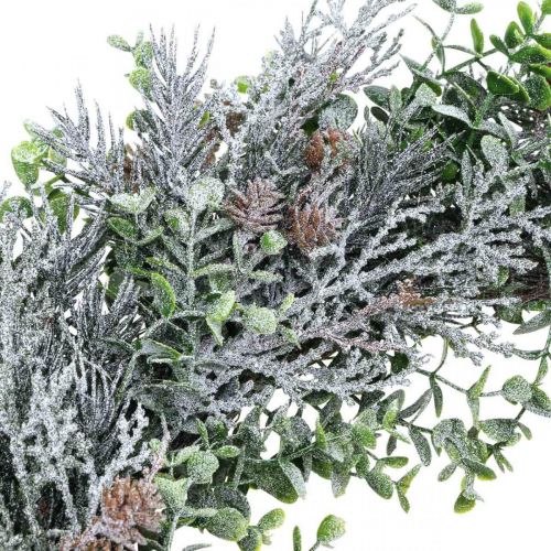 Floristik24 Vianočný veniec Adventný veniec s umelým snehom Ø30cm