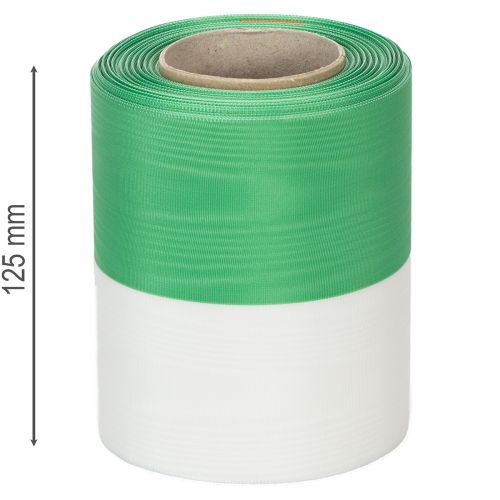 položky Moaré stuha na veniec 125 mm x 25 m v zelenej a bielej farbe, taftovo tkaná stuha, národná stuha, ozdobná stuha